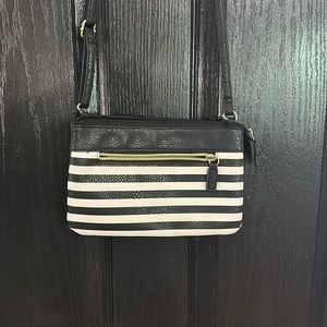 Black and White Striped Purse